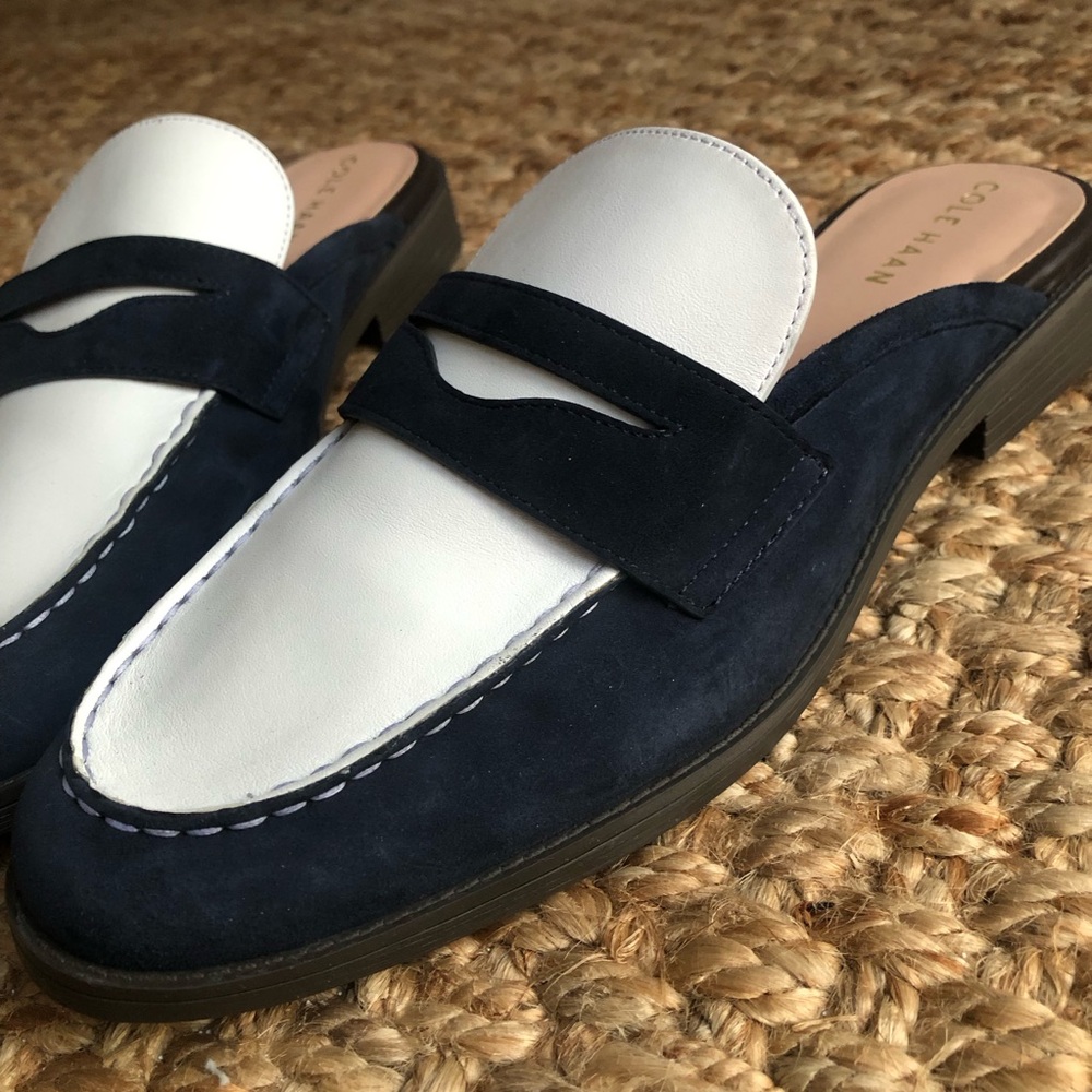 New: Cole Haan Stassi Leather Penny Loafer Mules. Size 10